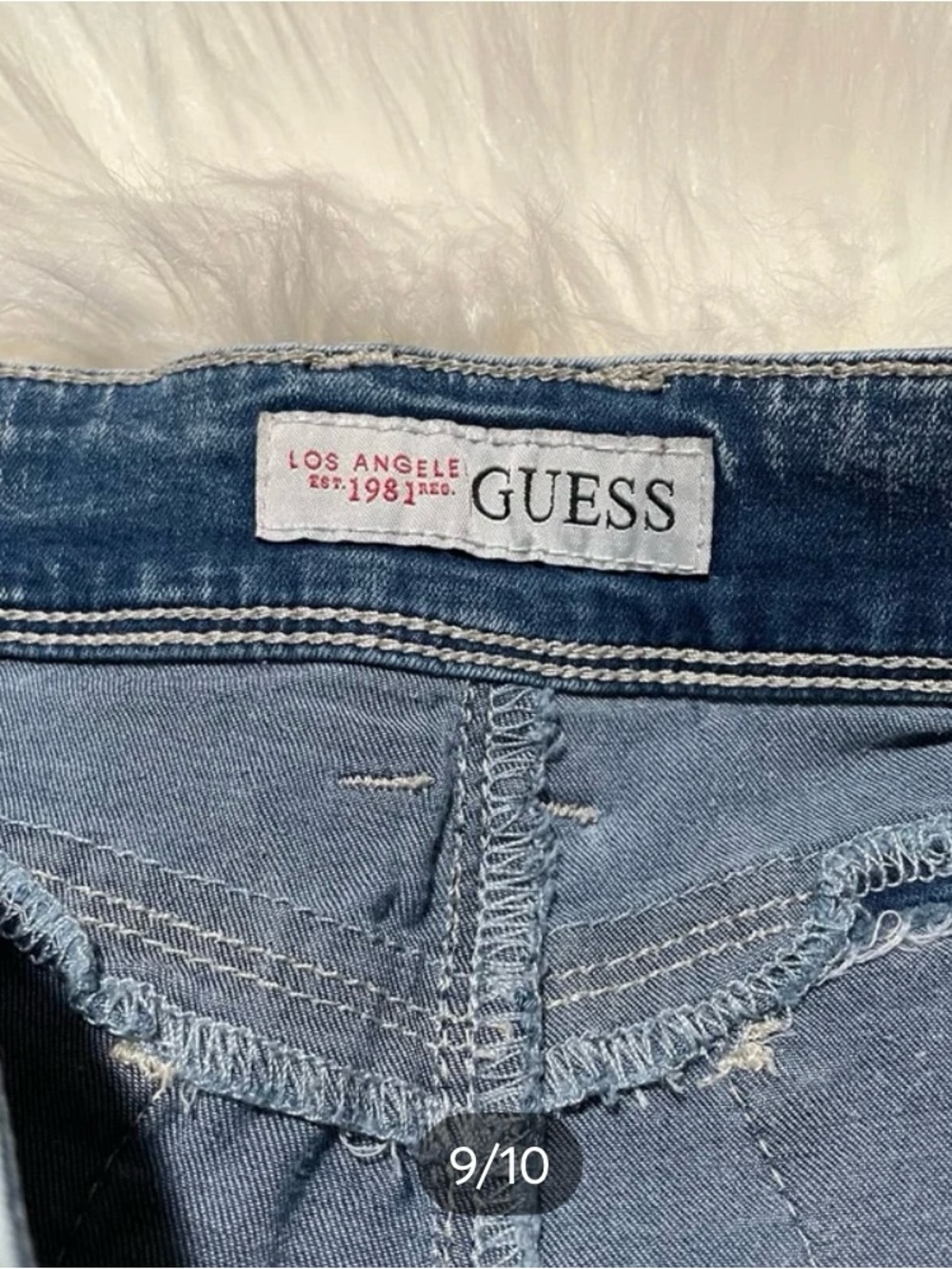 Guess Light Wash Distressed Denim Women's Shorts - Picture 8 of 9